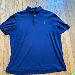 Mens Polo Ralph Lauren Classic Fit Navy  Cotton Polo large